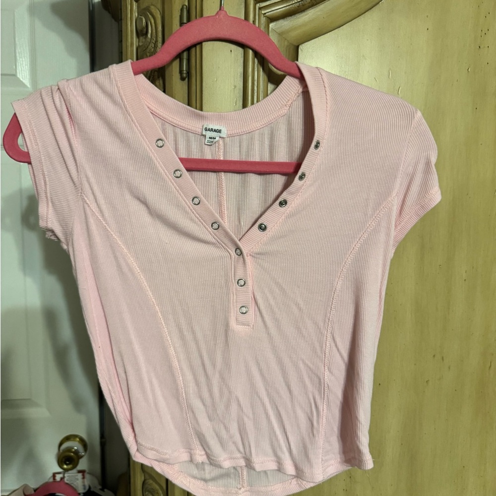 Garage Light Pink Short Sleeve Top